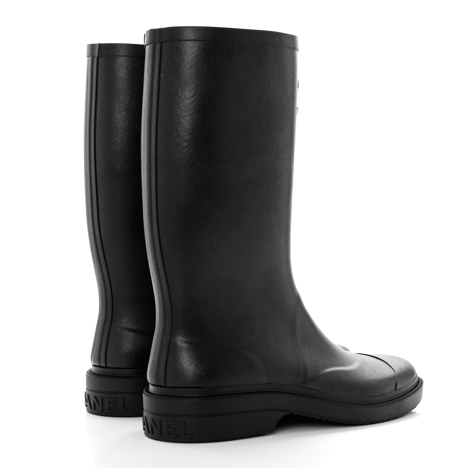 Chanel Caoutchouk CC High Boots 41 Black 4 of 8