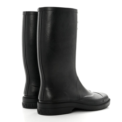 Chanel Caoutchouk CC High Boots 41 Black 4 of 8