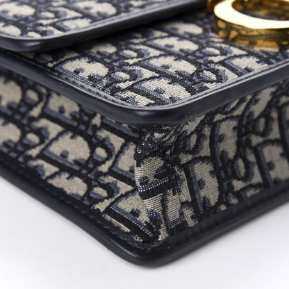 Christian Dior Oblique 30 Montaigne Flap Bag Blue 6 of 10
