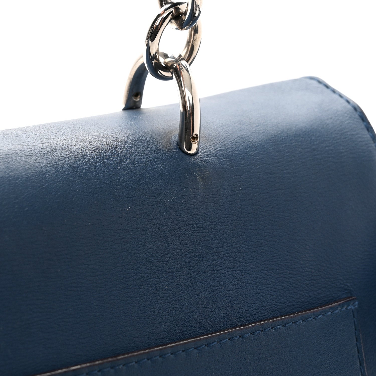 Christian Dior Bullcalf Medium Be Dior Flap Mineral Blue 17 of 20