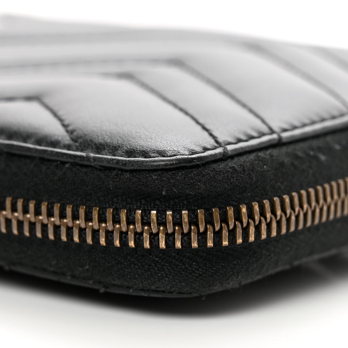 Calfskin Matelasse GG Marmont Zip Around Organizer Wallet Black