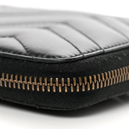 Gucci Calfskin Matelasse GG Marmont Zip Around Organizer Wallet Black 8 of 10