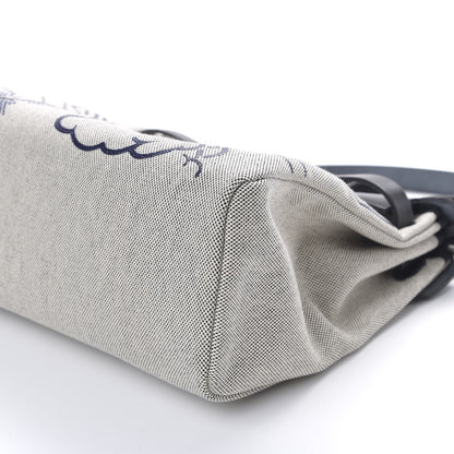 Hermes Vache Hunter Toile H Pegase Pop Herbag Zip Retourne 31 PM Bleu Indigo Ecru Black 10 of 12