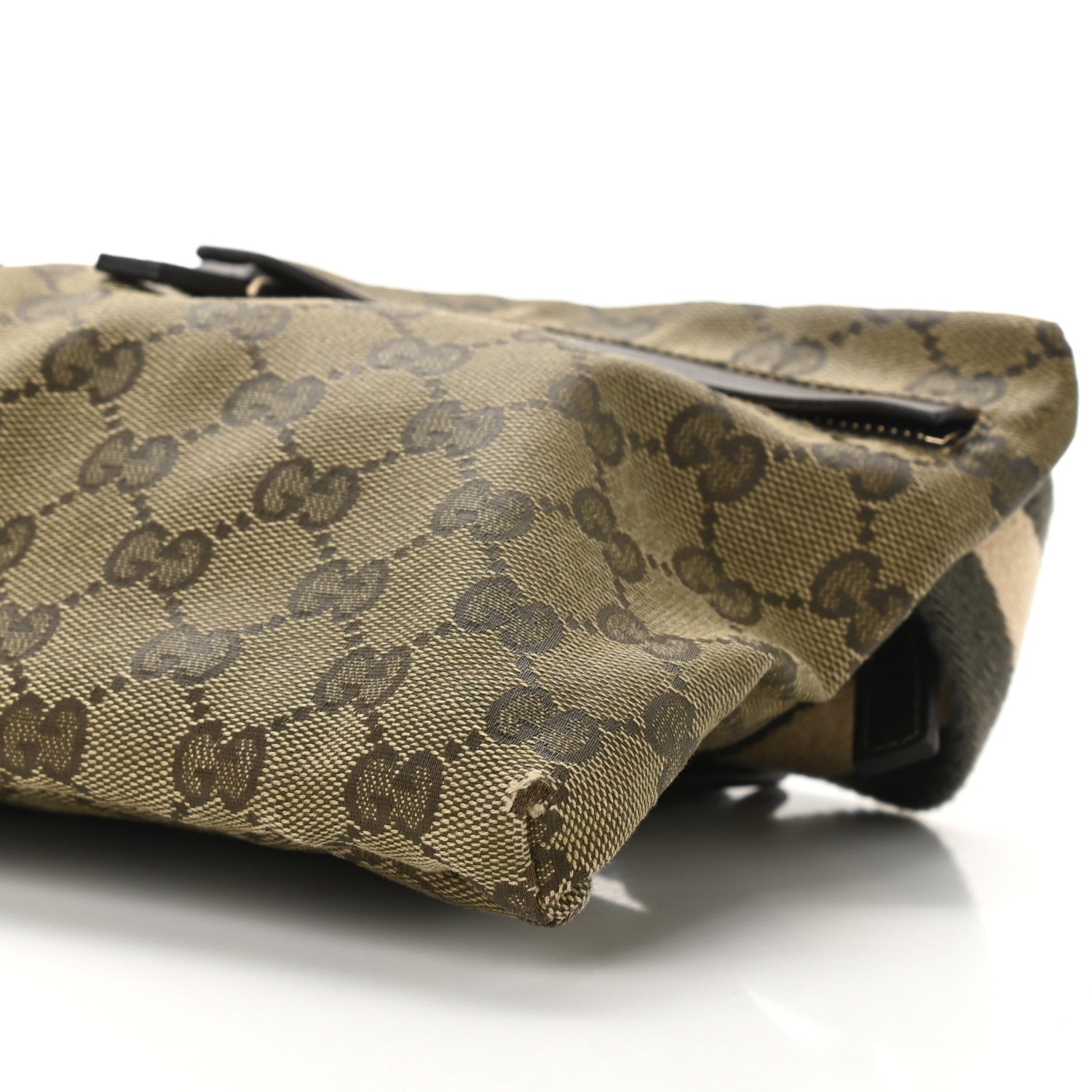 Gucci GG Monogram Web Double Pocket Belt Bag Green Dark Brown 10 of 10