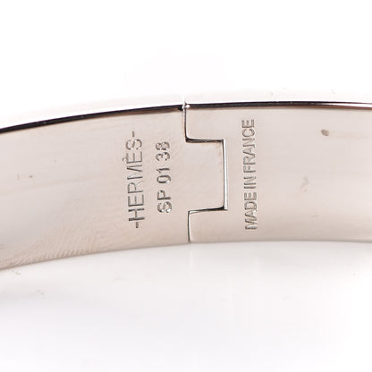 Hermes Enamel Printed Narrow Lettres Au Carre Hinged Bracelet M Faux Gris 4 of 4