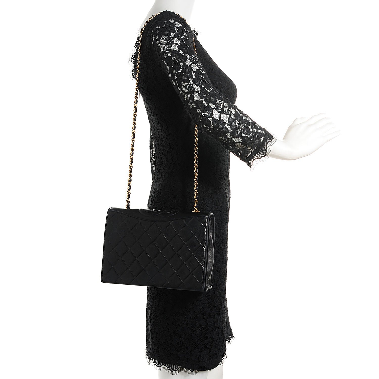 Chanel Lambskin Quilted CC Small Single Flap Black 2 of 8