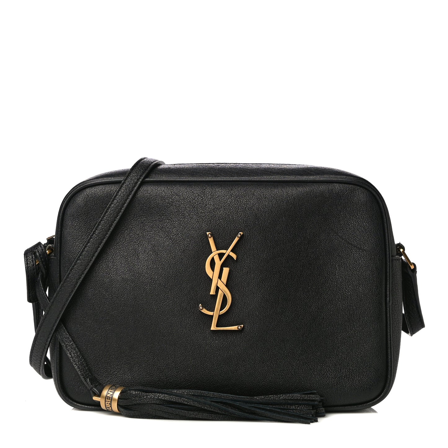 Lambskin Monogram Small Lou Camera Bag Black