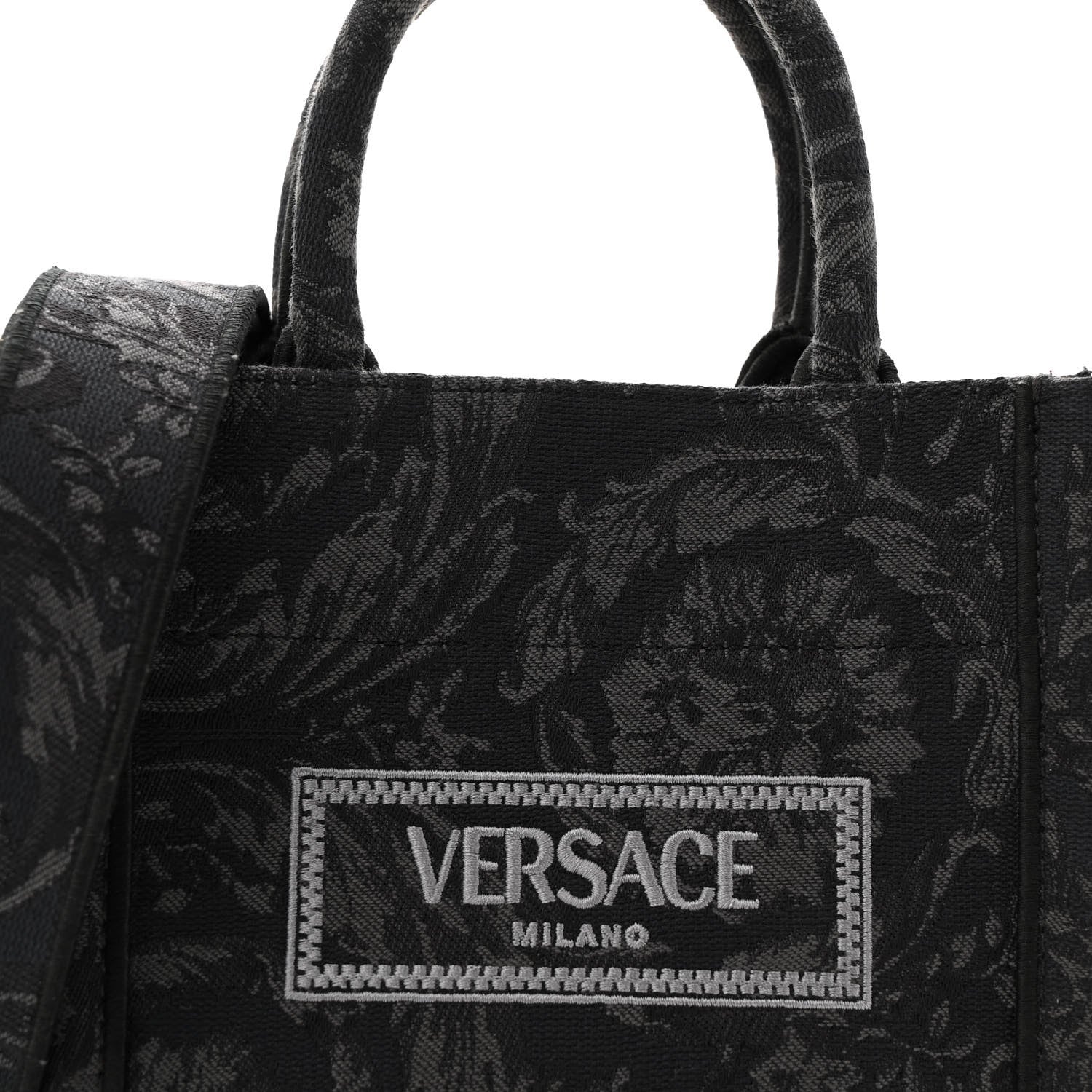 Versace Jacquard Barocco Extra Small Athena Tote Black 7 of 13