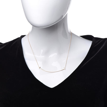 Tiffany 18K Rose Gold T Smile Pendant Necklace 2 of 6