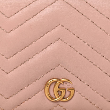 Gucci Calfskin Matelasse GG Marmont Card Case Wallet Perfect Pink 6 of 6
