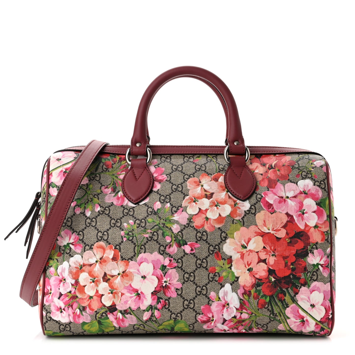 GG Supreme Monogram Blooms Medium Boston Beige Multicolor Dry Rose