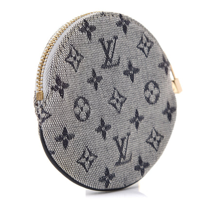 Louis Vuitton Mini Lin Croisette Round Coin Purse Blue 3 of 7