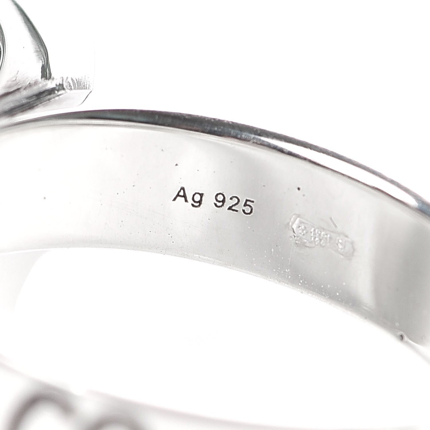 Gucci Sterling Silver Enamel Bosco Ring 54 7 6 of 6