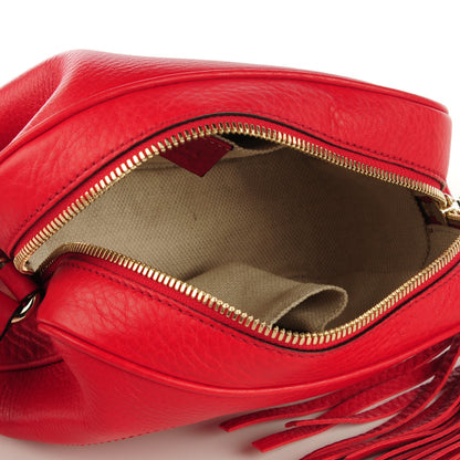 Gucci Pebbled Calfskin Small Soho Disco Bag Tabasco Red 5 of 7