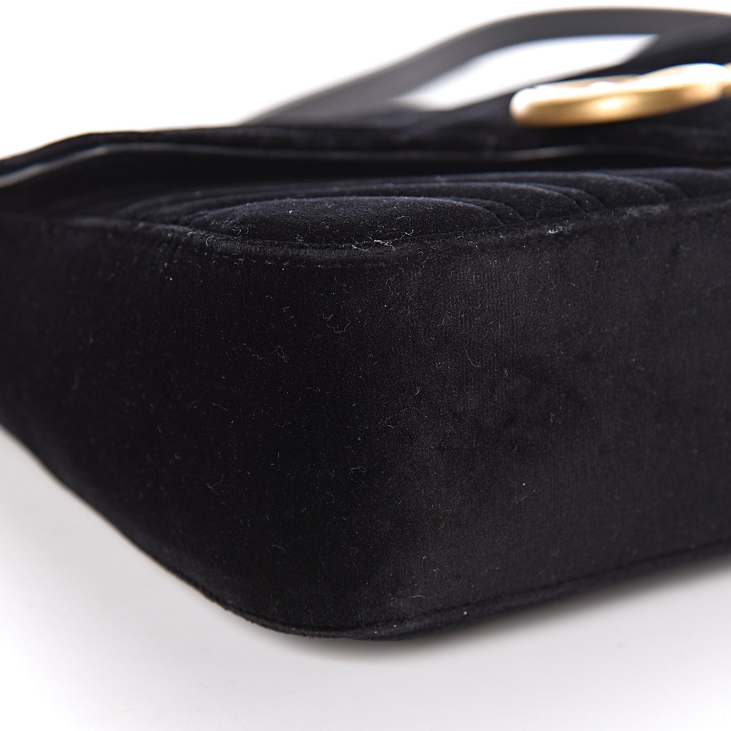 Gucci Velvet Matelasse Small GG Marmont Shoulder Bag Black 9 of 12