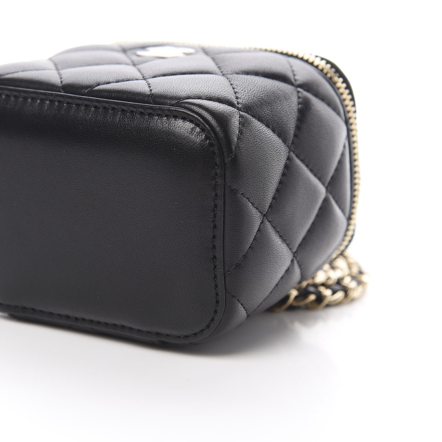 Chanel Lambskin Quilted Mini Vanity Case With Chain Black 10 of 11
