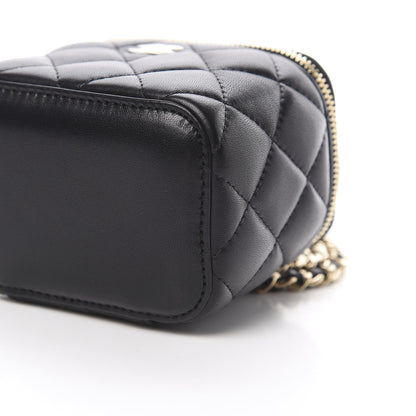Chanel Lambskin Quilted Mini Vanity Case With Chain Black 10 of 11