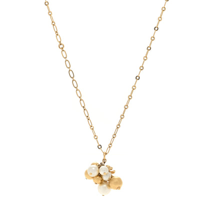 Chanel Pearl Cluster CC Pendant Necklace Gold 1 of 3