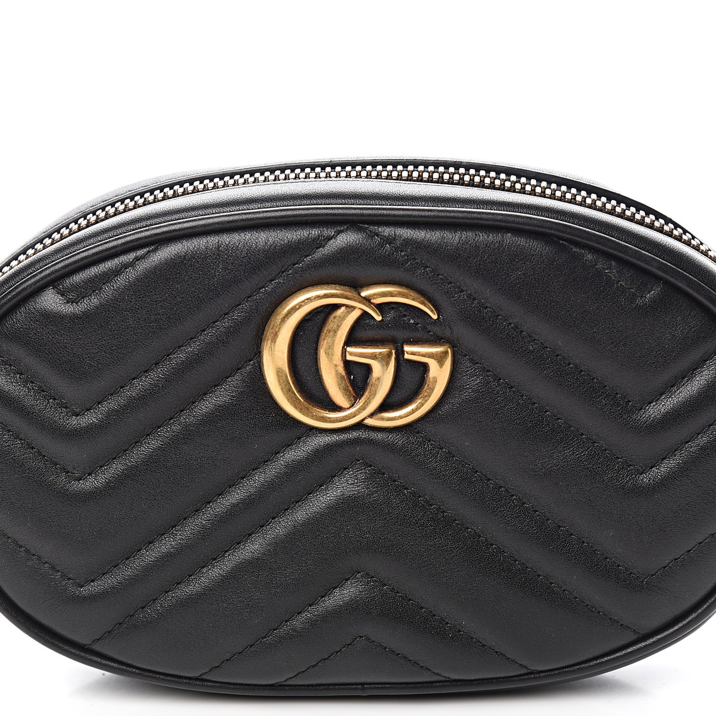 Calfskin Matelasse GG Marmont Belt Bag Black