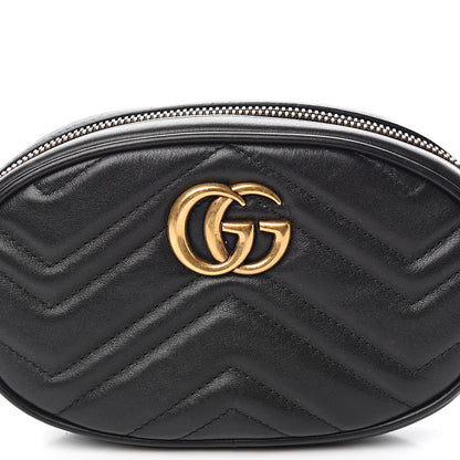 Gucci Calfskin Matelasse GG Marmont Belt Bag Black 9 of 9