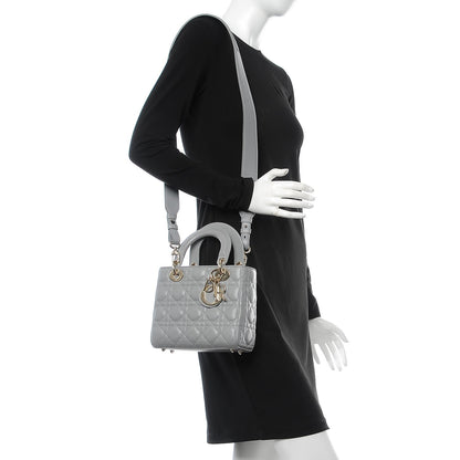 Christian Dior Lambskin Cannage Small My Lady Dior Gris 2 of 9