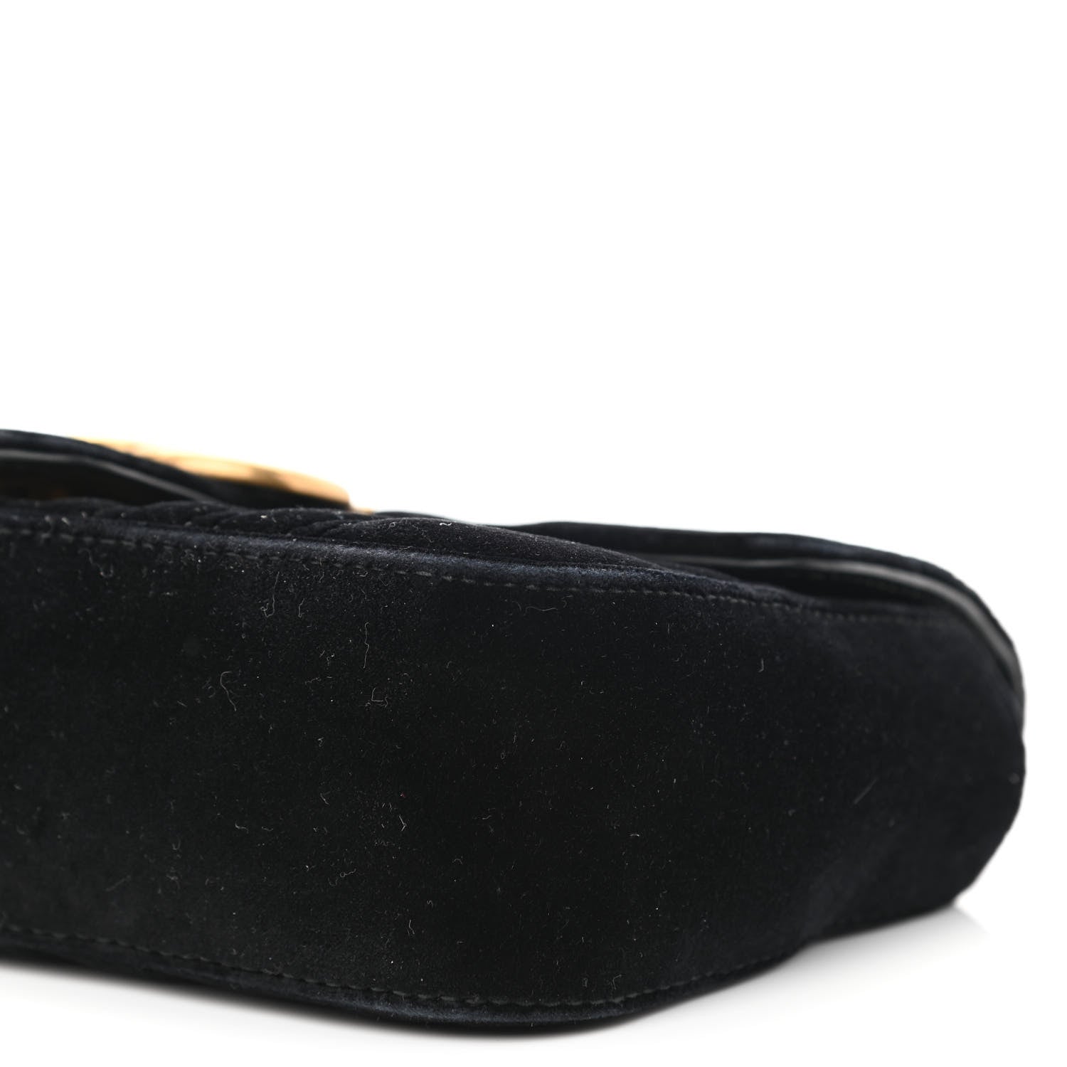Gucci Velvet Matelasse Mini GG Marmont Shoulder Bag Black 11 of 13