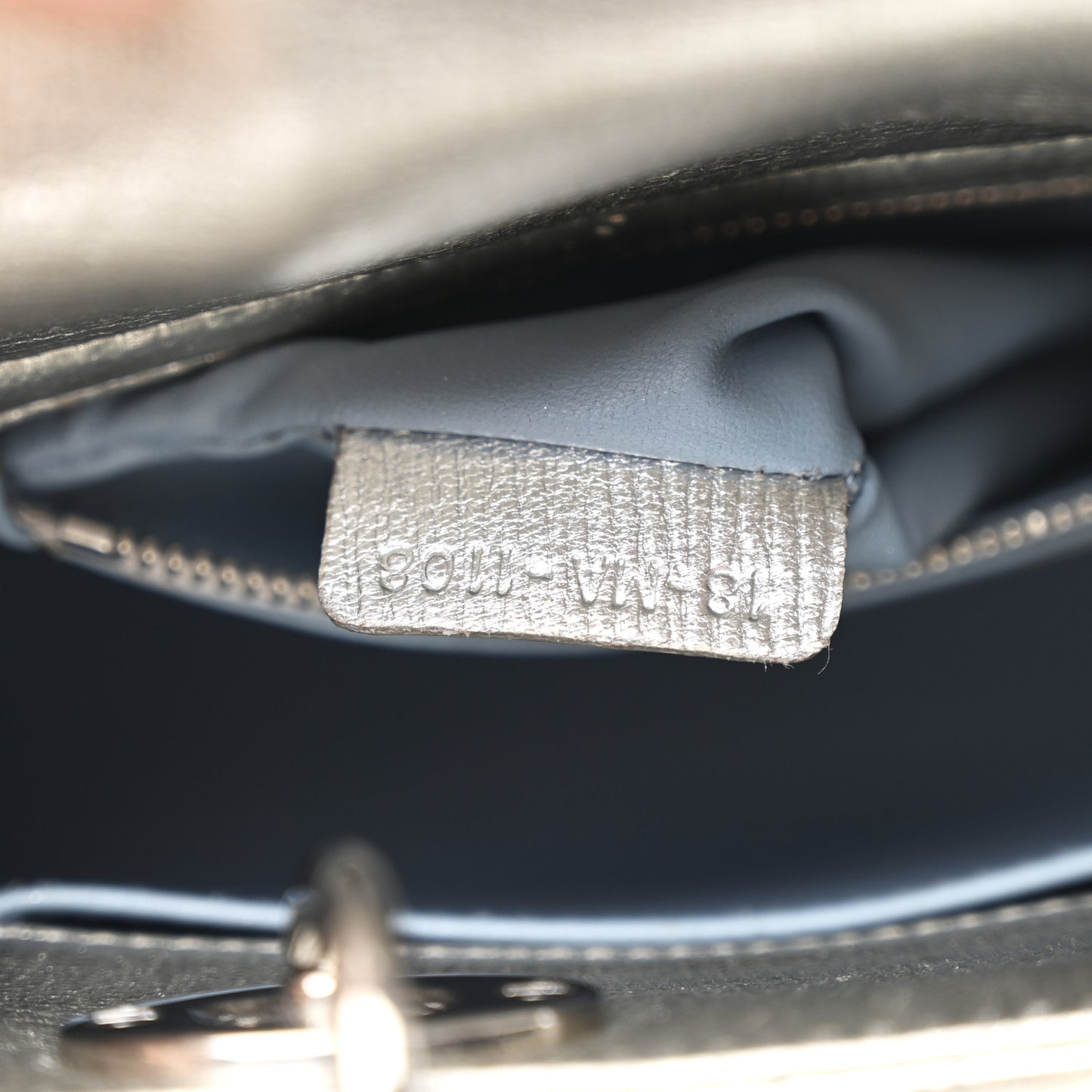 Metallic Grained Calfskin Cannage Small Lucky Badges My Lady Dior Silver