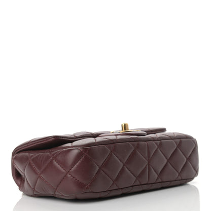 Chanel Lambskin Quilted Meat Packaged Mini Rectangular Flap Burgundy 4 of 9