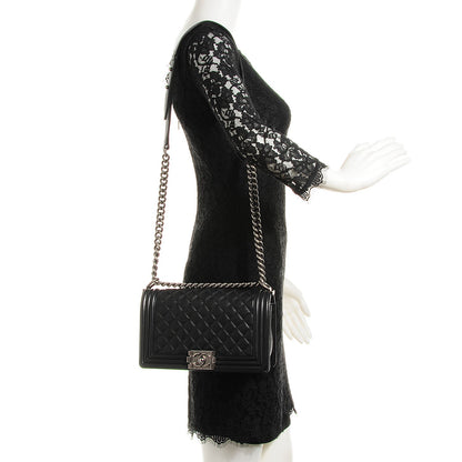 Chanel Calfskin Quilted Medium Boy Flap Black 2 of 7
