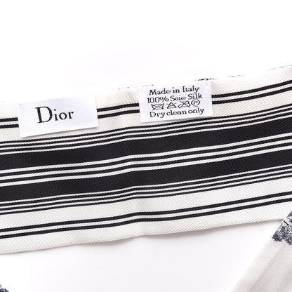 Christian Dior Silk Toile De Jouy Mitzah Scarf Navy Blue 3 of 4
