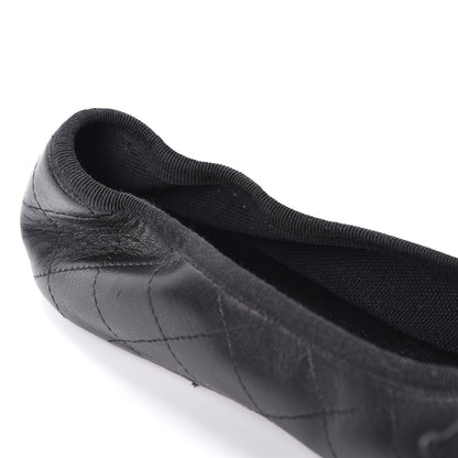 Chanel Lambskin Quilted Cambon Ballerina Flats 42 Black 10 of 11