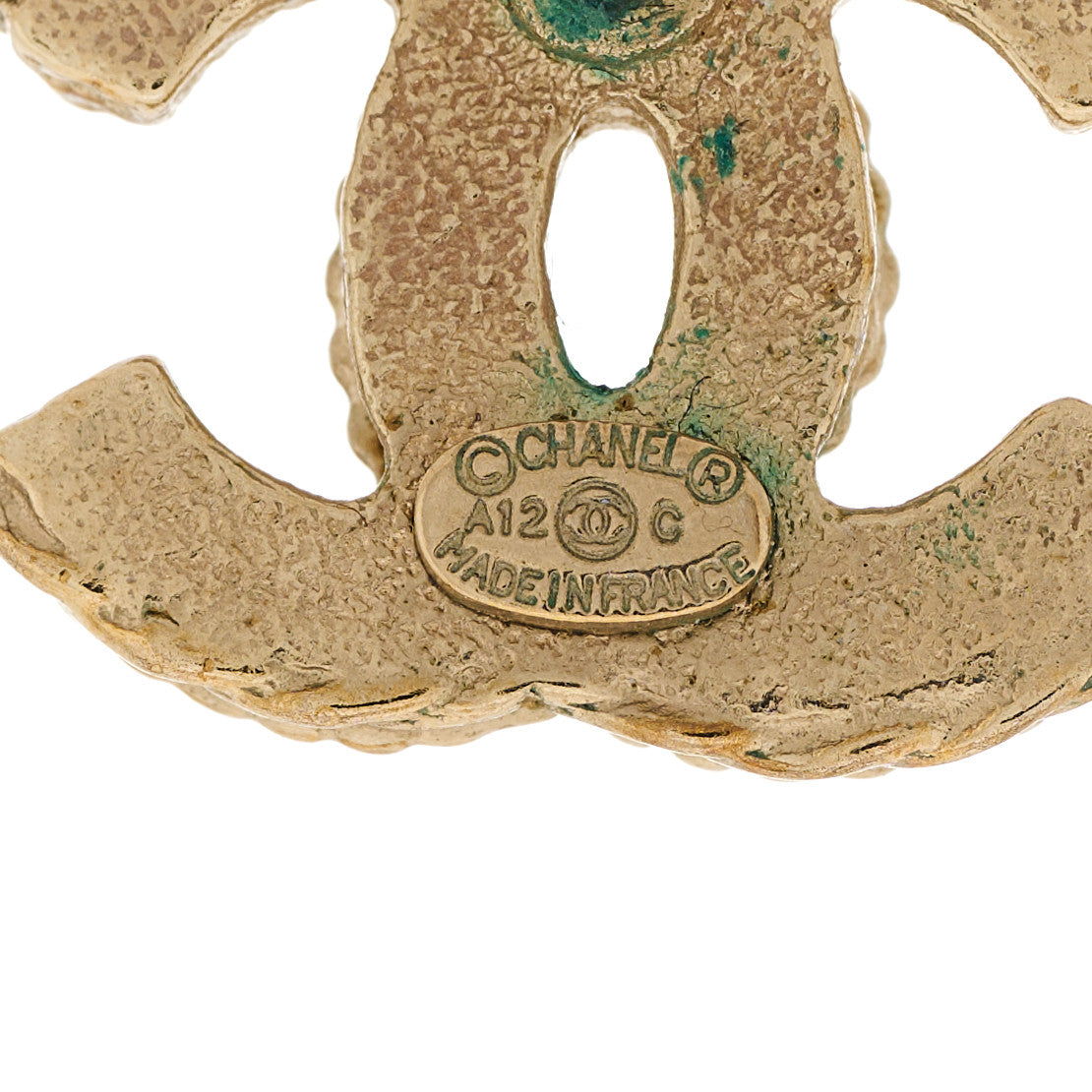 Chanel Enamel CC Earrings Gold White 4 of 5