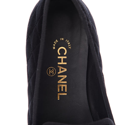 Chanel Velvet Quilted Cap Toe Womens CC Loafers 41 Black 6 of 9