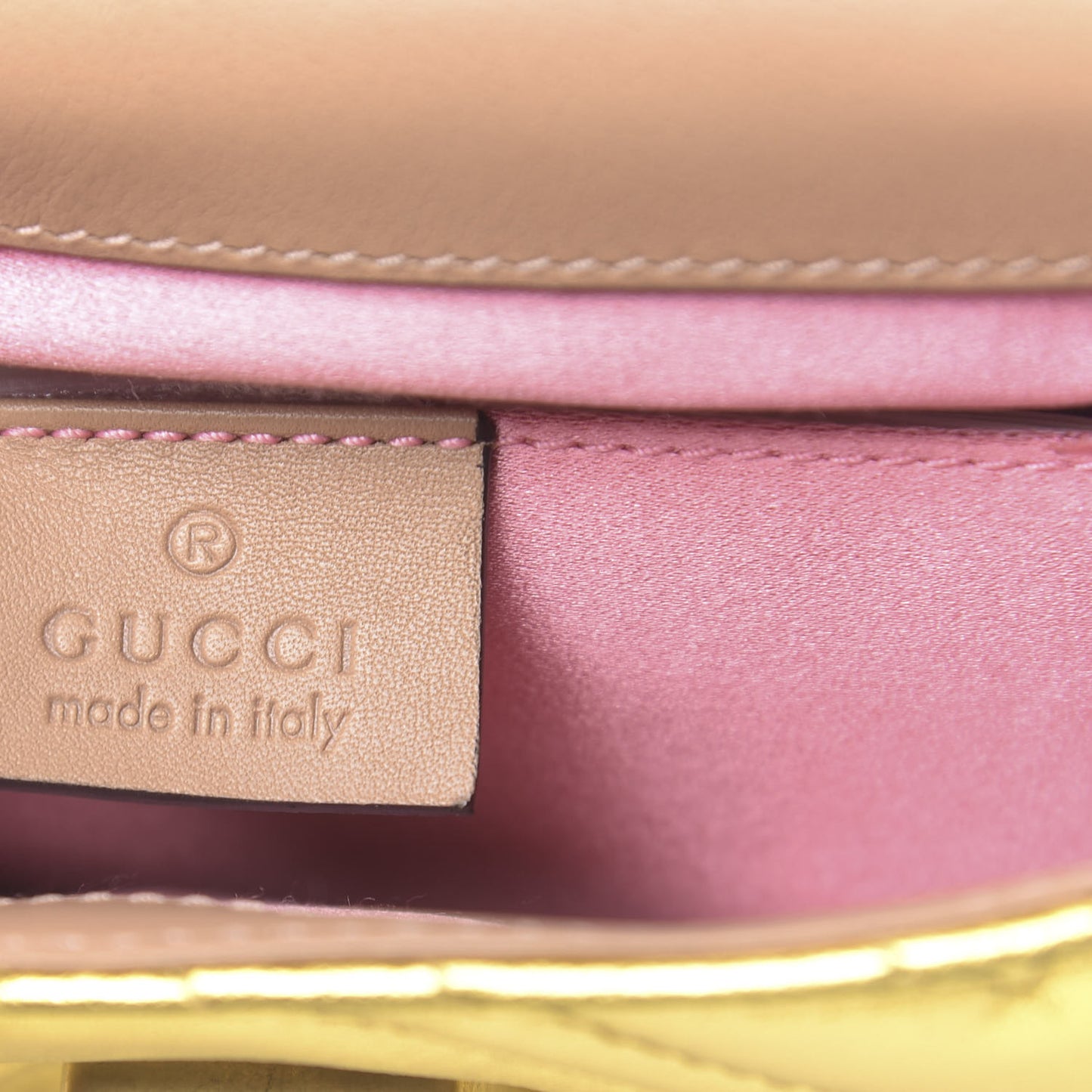 Metallic Nappa Matelasse Broadway Shoulder Bag Gold