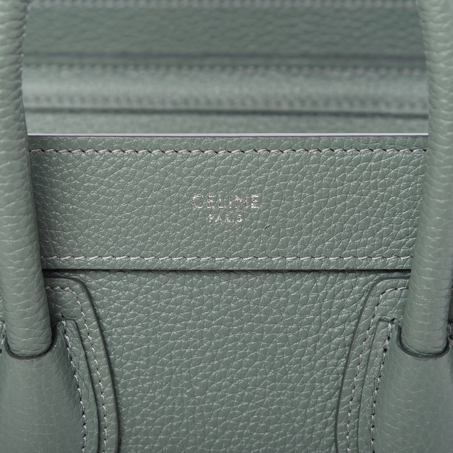 Drummed Calfskin Nano Luggage Celadon