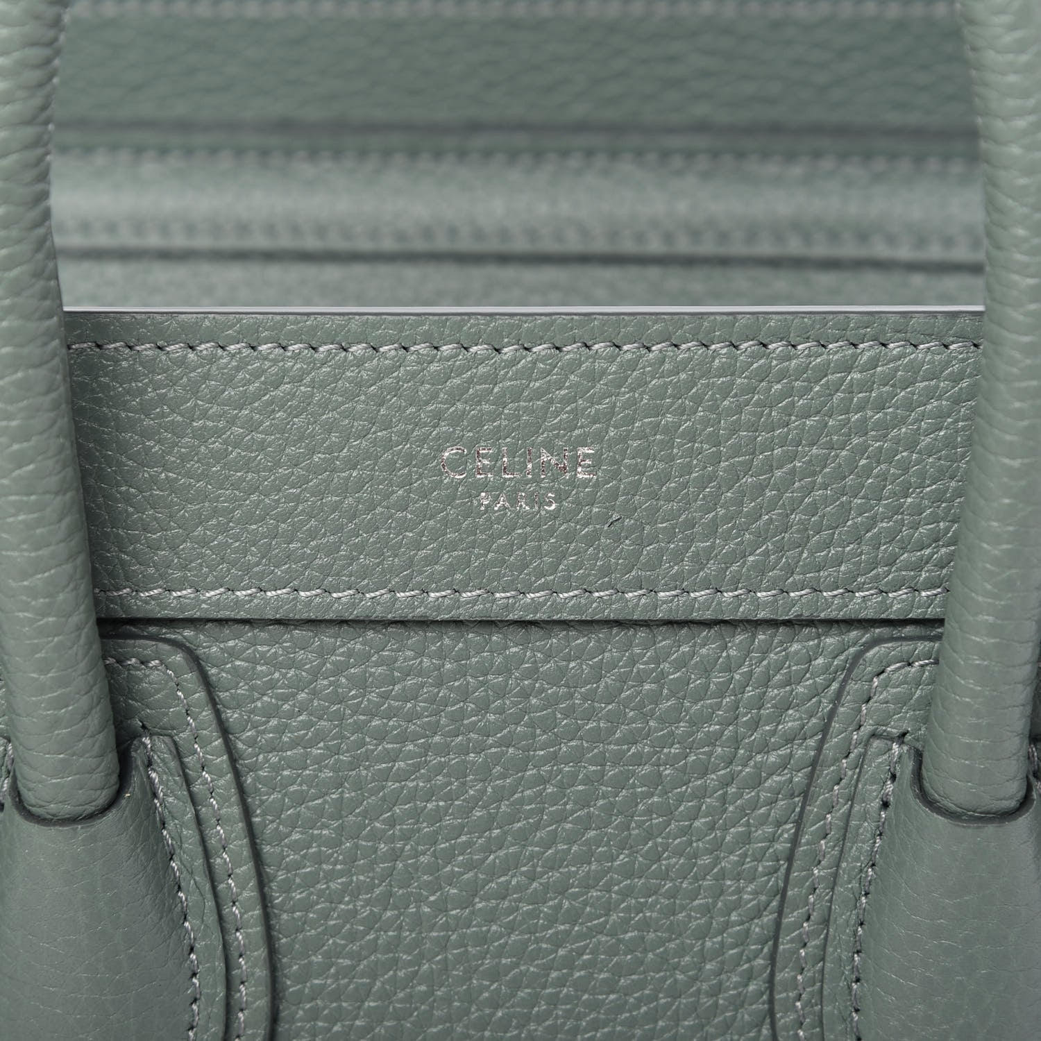 Celine Drummed Calfskin Nano Luggage Celadon 8 of 10
