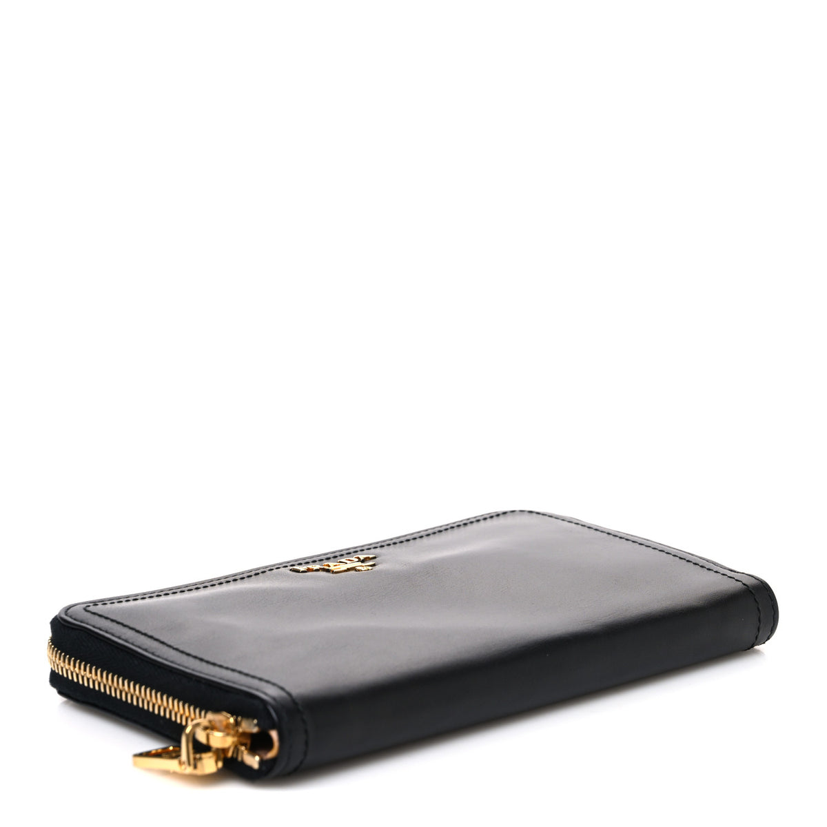 Prada Soft Calf Zip Around Wallet Black 4 of 7