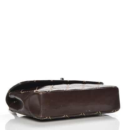 Chanel Calfskin Quilted Wild Stitch Medium Flap Brown 4 of 9