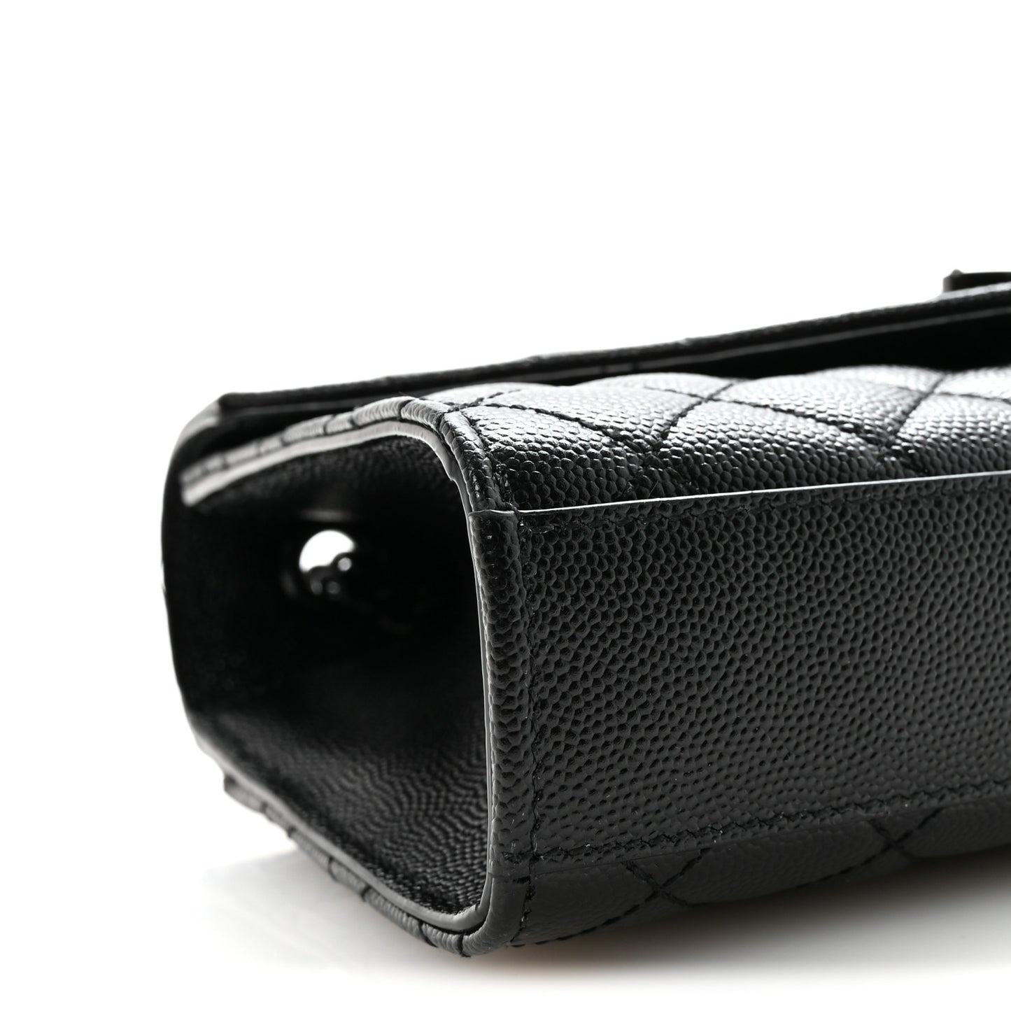 Grain De Poudre Textured Mixed Matelasse Triquilt Small Monogram Monochrome Satchel Black