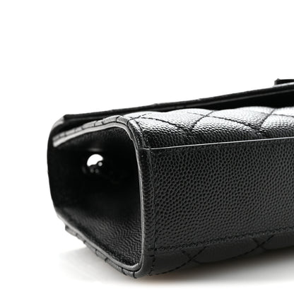 Saint Laurent Grain De Poudre Textured Mixed Matelasse Triquilt Small Monogram Monochrome Satchel Black 8 of 9