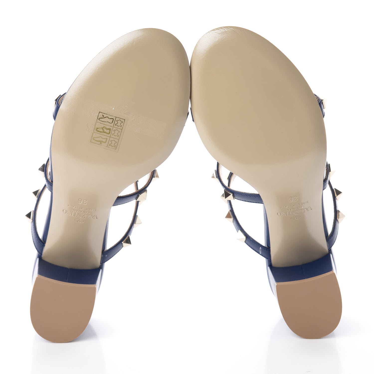 Valentino Garavani Calfskin Rockstud 60mm Caged Slide Sandals 36 Light Ocean 6 of 12