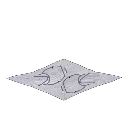 Hermes Cashmere Silk Tete a Tete Equestre Losange Scarf GM Gris Chine Bordeaux 1 of 3