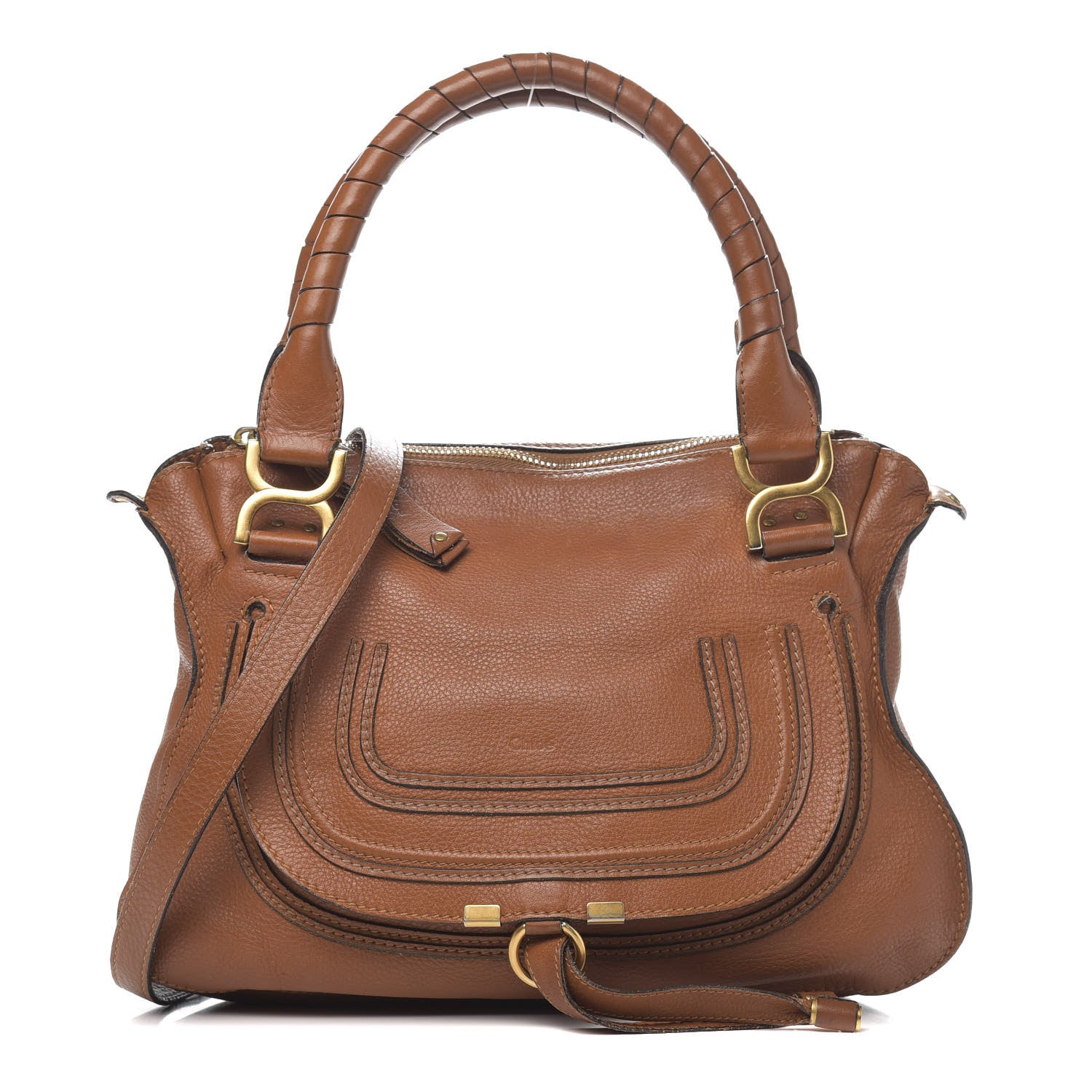 Chloe Calfskin Medium Marcie Satchel Tan 1 of 13