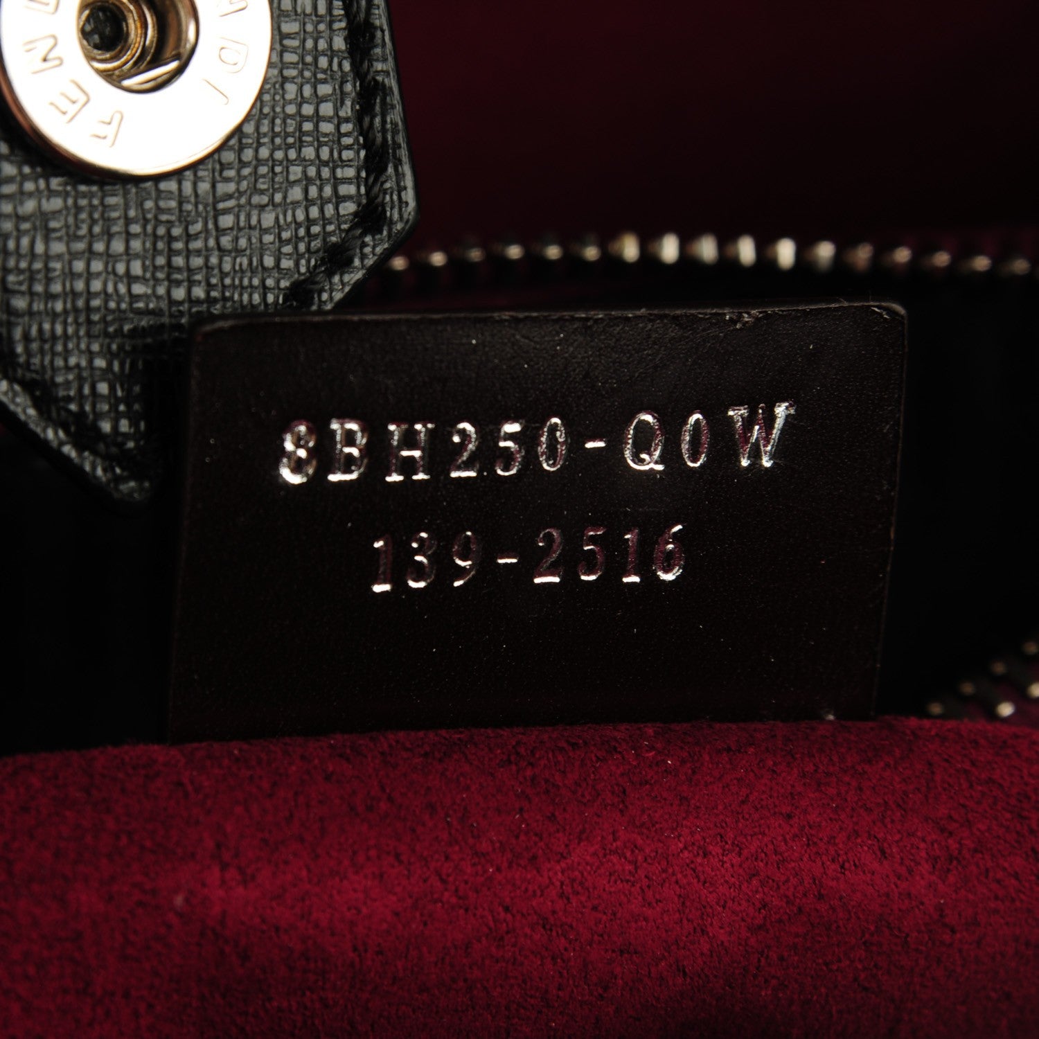 Fendi Vitello Elite Medium 2Jours Tote Black Bordeaux 7 of 10
