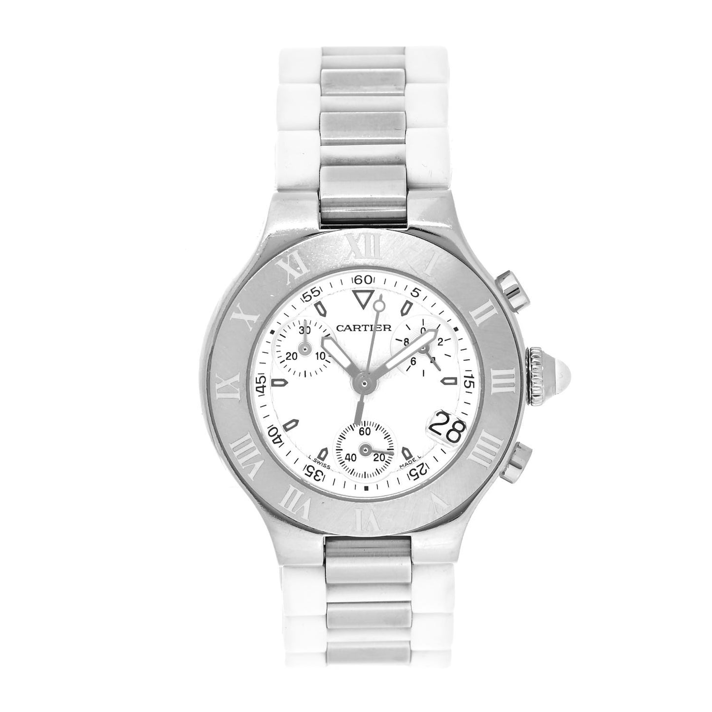 Stainless Steel Rubber 32mm Must 21 Chronoscaph Quartz Watch
