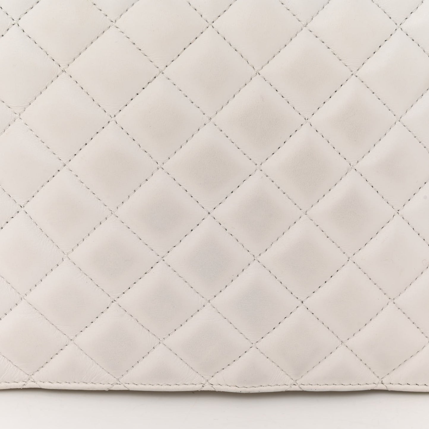 Calfskin Quilted Small Tribute Icon Pouch White