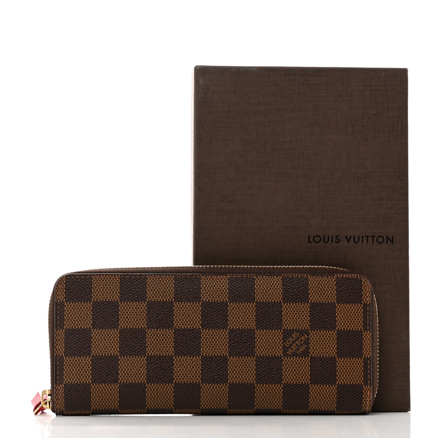 Damier Ebene Clemence Wallet Cherry