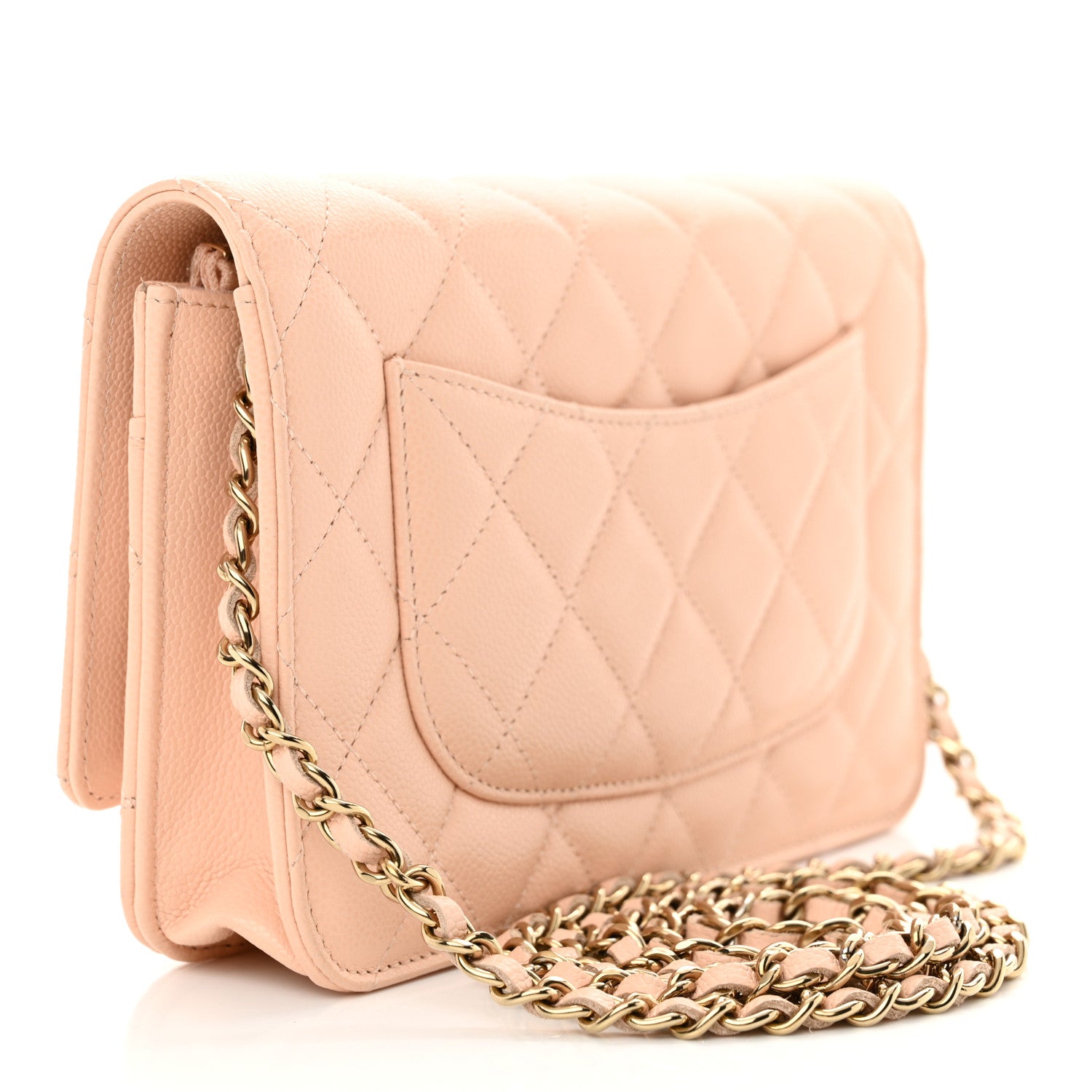Chanel Caviar Quilted Wallet on Chain WOC Light Pink 3 of 11