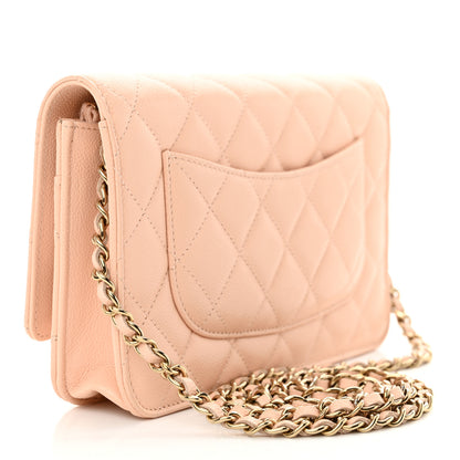 Chanel Caviar Quilted Wallet on Chain WOC Light Pink 3 of 11