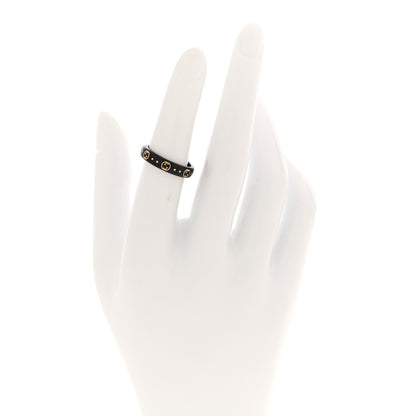 Gucci 18K Yellow Gold Synthetic Corundum Icon Ring 51 5.75 Black 2 of 5
